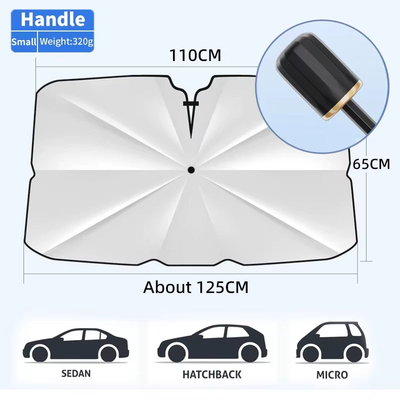 Car Sunshade Windshield Umbrella Front Sun Shade Parasol Foldable Summer Protection Car Seat Heat Insulation Car Accessories