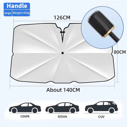 Car Sunshade Windshield Umbrella Front Sun Shade Parasol Foldable Summer Protection Car Seat Heat Insulation Car Accessories