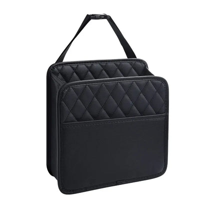 For Most Models Multi-Functional Car Seat Back Storage Bag Leather Storage Bag Garbage Bag Foldable Storage Bag Car Accessories