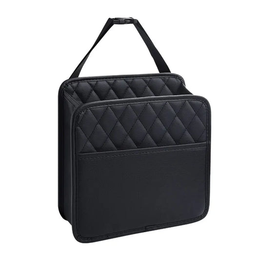 For Most Models Multi-Functional Car Seat Back Storage Bag Leather Storage Bag Garbage Bag Foldable Storage Bag Car Accessories