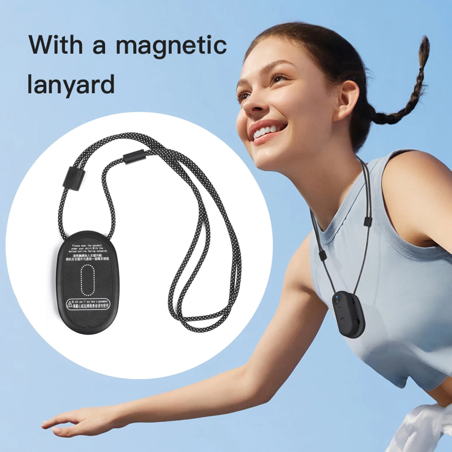 1080P Tiny Action Camera Wifi Sports Camera 120° Wide Angle Lens with Magnetic Lanyard Back Clip Waterproof Case 32GB TF Card