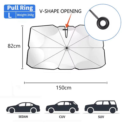 Car Sunshade Windshield Umbrella Front Sun Shade Parasol Foldable Summer Protection Car Seat Heat Insulation Car Accessories