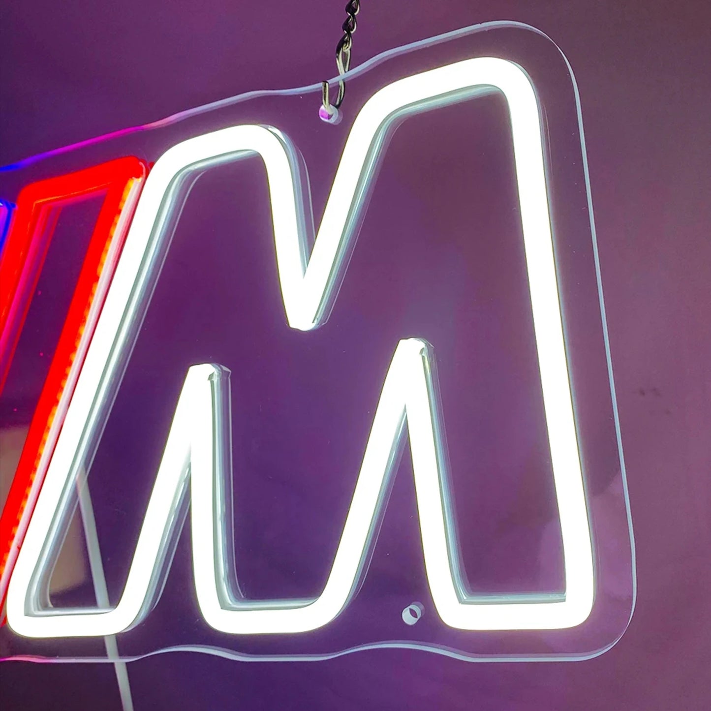 M Neon Sign Art Party Proposal Mural Bedroom Roomdesign Ceremony Scene LED Neon Sign Wall Decoration Celebrate Holiday Decoratio